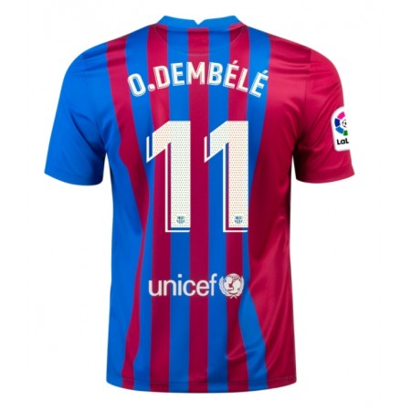 Billiga Fotbollströjor FC Barcelona Ousmane Dembele 11 Hemma tröja 2021/22 Kortärmad